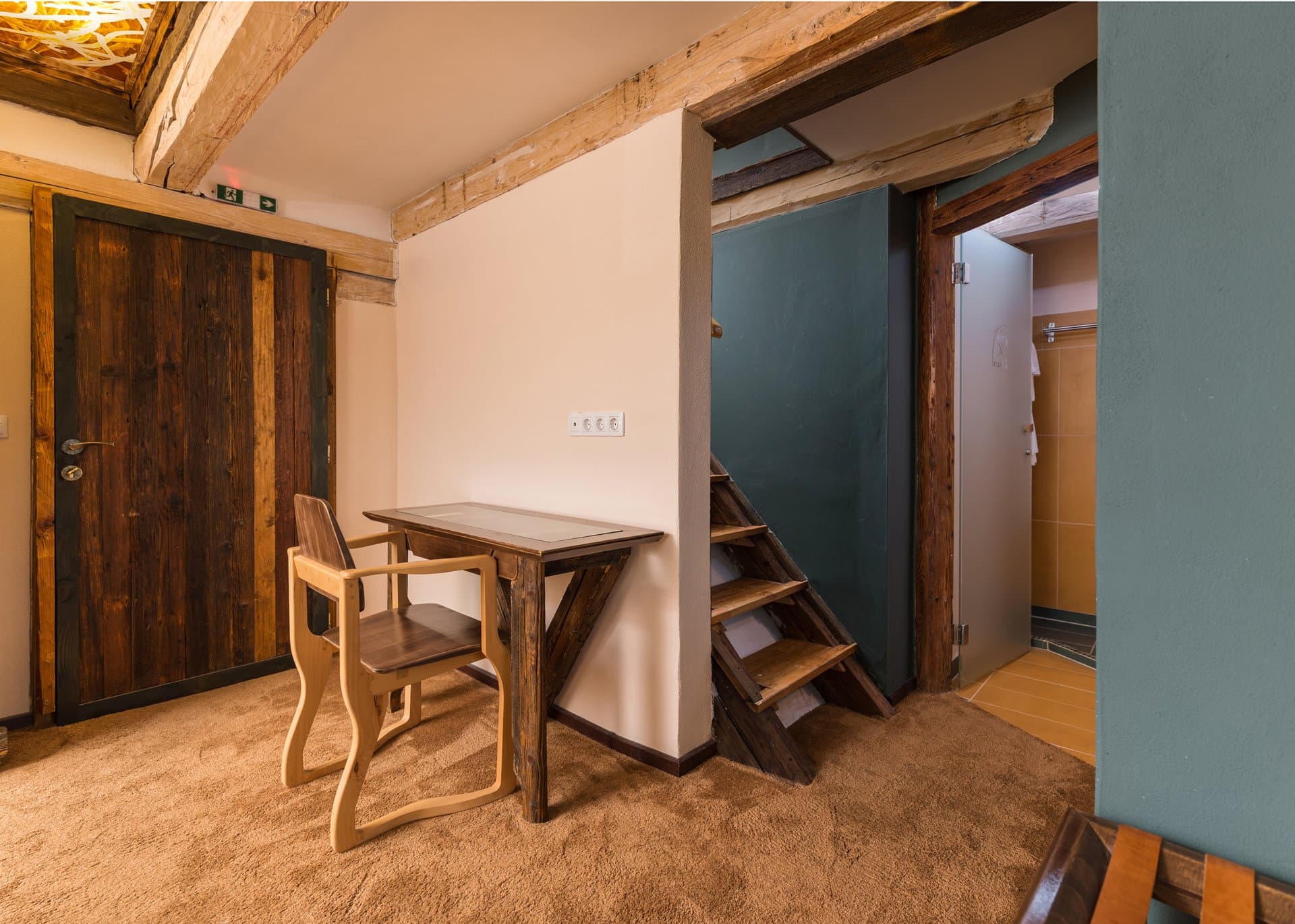 Felting Studio - workspace and stairs
