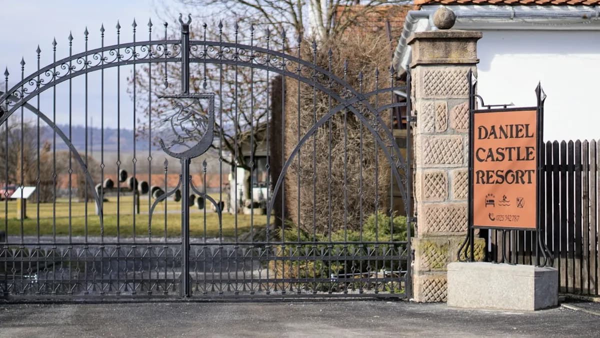The ornate gate of Daniel Castle Resort
