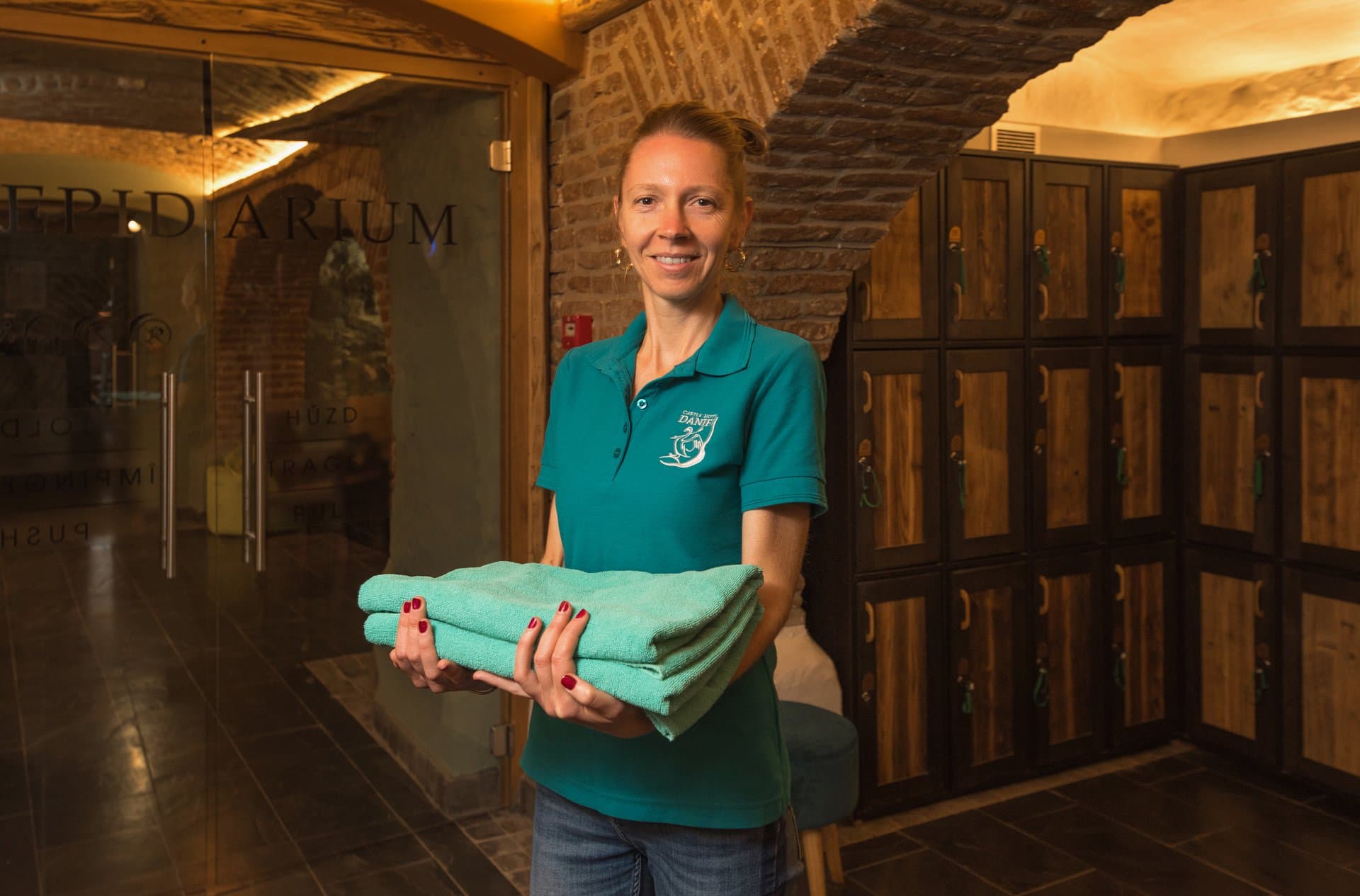 Spa személyzet a vendégek fogadásánál a Tepidariumban